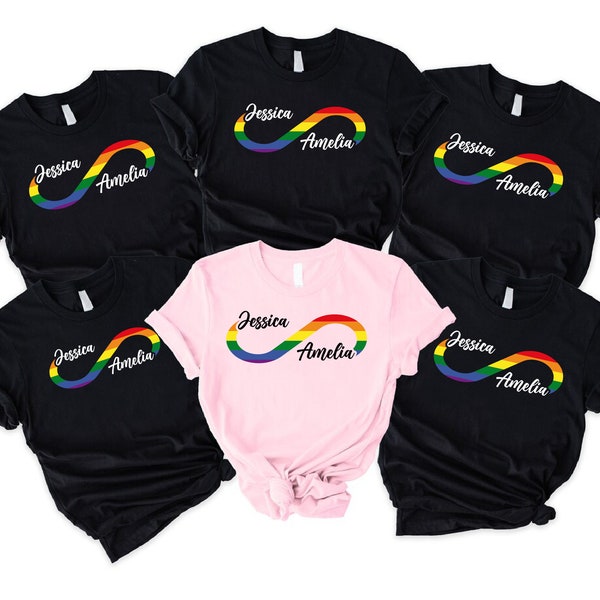 Lesbian Bachelorette Shirts,LGBTQ Couple Shirts,Gay Wedding Outfit, Two Brides Matching Shirt,Gay Pride Shirt,Custom Name Shirt,Rainbow Tee