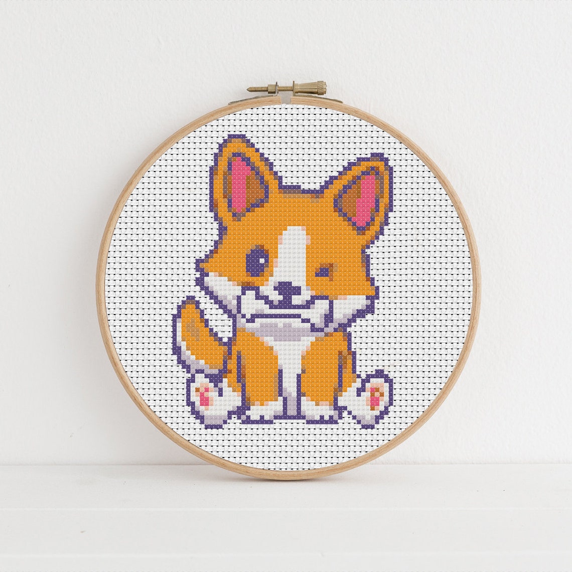 Cute dog cross stitch pattern PDF. embroidery. Easy Etsy