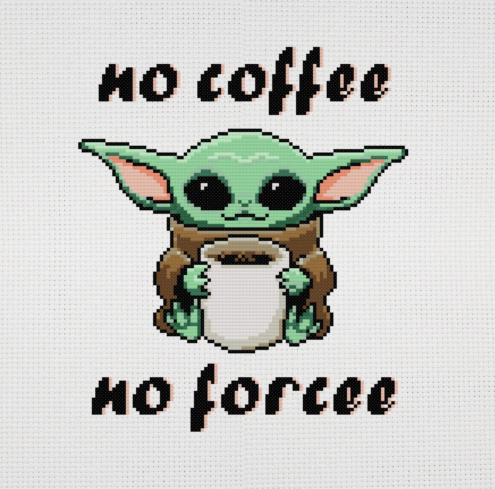 Baby Yoda cross stitch pattern PDF. Grogy cross stitch. Etsy