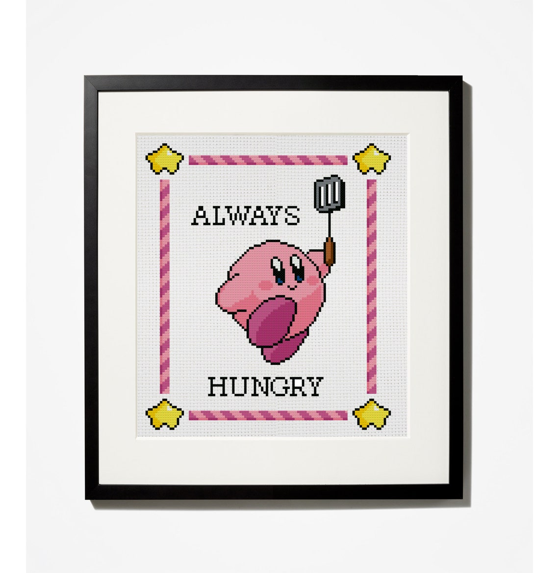Kirby cross stitch pattern. Game kawaii embroidery. Cross Etsy