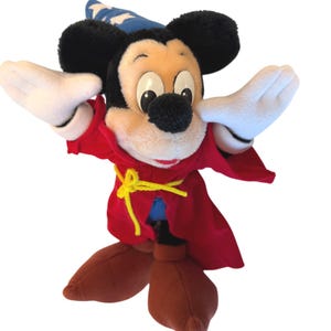 Disney Zauberer Micky Maus Plüsch Fantasia Stofftier Vintage Disneyland 30cm Bild 1