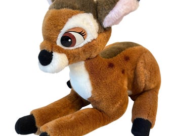 BAMBI DISNEY Peluche vintage de los 90, cervatillo bebé, juguete para niños de 30 cm.