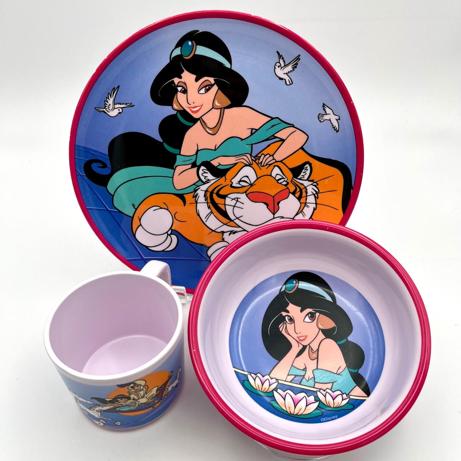 DISNEY ALADDIN Zak Designs Princess Jasmine Plate Bowl Cup Kids