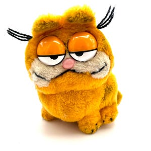 GARFIELD Vintage 1981 Plush Toy Doll Dakin Retro Orange Cat Stuffed Animal 7"