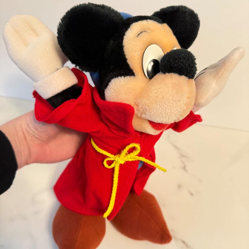 Disney Zauberer Micky Maus Plüsch Fantasia Stofftier Vintage Disneyland 30cm Bild 2