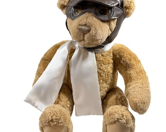 Vintage Lands End by Gund 1997 Limited Edition Aviator Teddy Bear Pilot 11" Cute