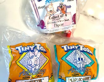 Tiny Toon Adventures Happy Meal Spielzeug Warner Bros 1990s Sammler 3er Set NEU