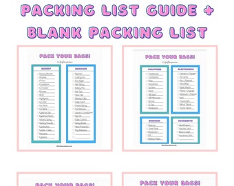 Cute "It Girl" Packing List/Organizer Template for iPad, Goodnotes, iPhone, Macbook, to Print, etc