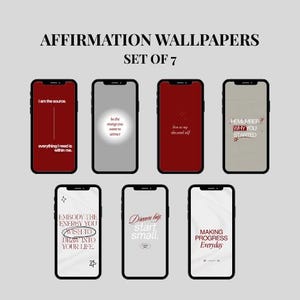 7 Aesthetic Affirmation Phone Wallpapers | JPG Bundle | Digital Download