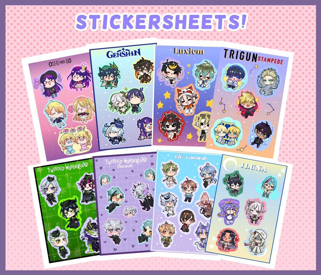 Fandom Sheet Fandom Sticker Sheets Group A - Etsy