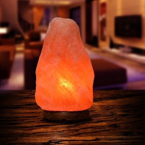 ApexGlobal Himalayan Natural Pink Salt Lamp, Hand Crafted Natural Warm Amber Glow I Dimmer Switch Wooden Base & Extra Bulb 10 Best Gift Item