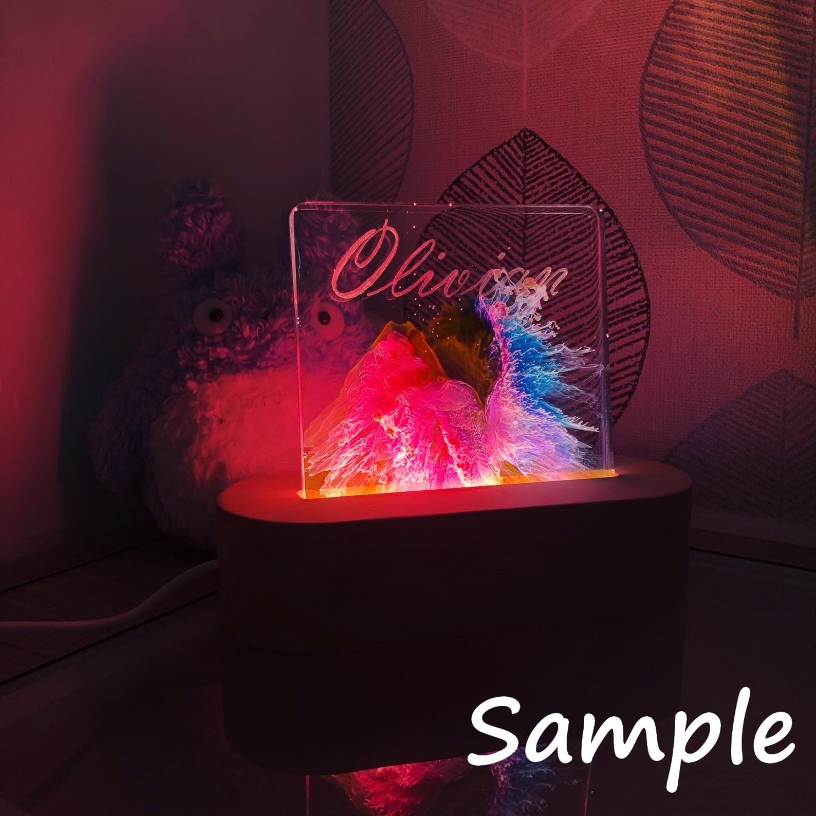 Personalized Name Night Light LED Name Sign Resin Art Lamp Etsy