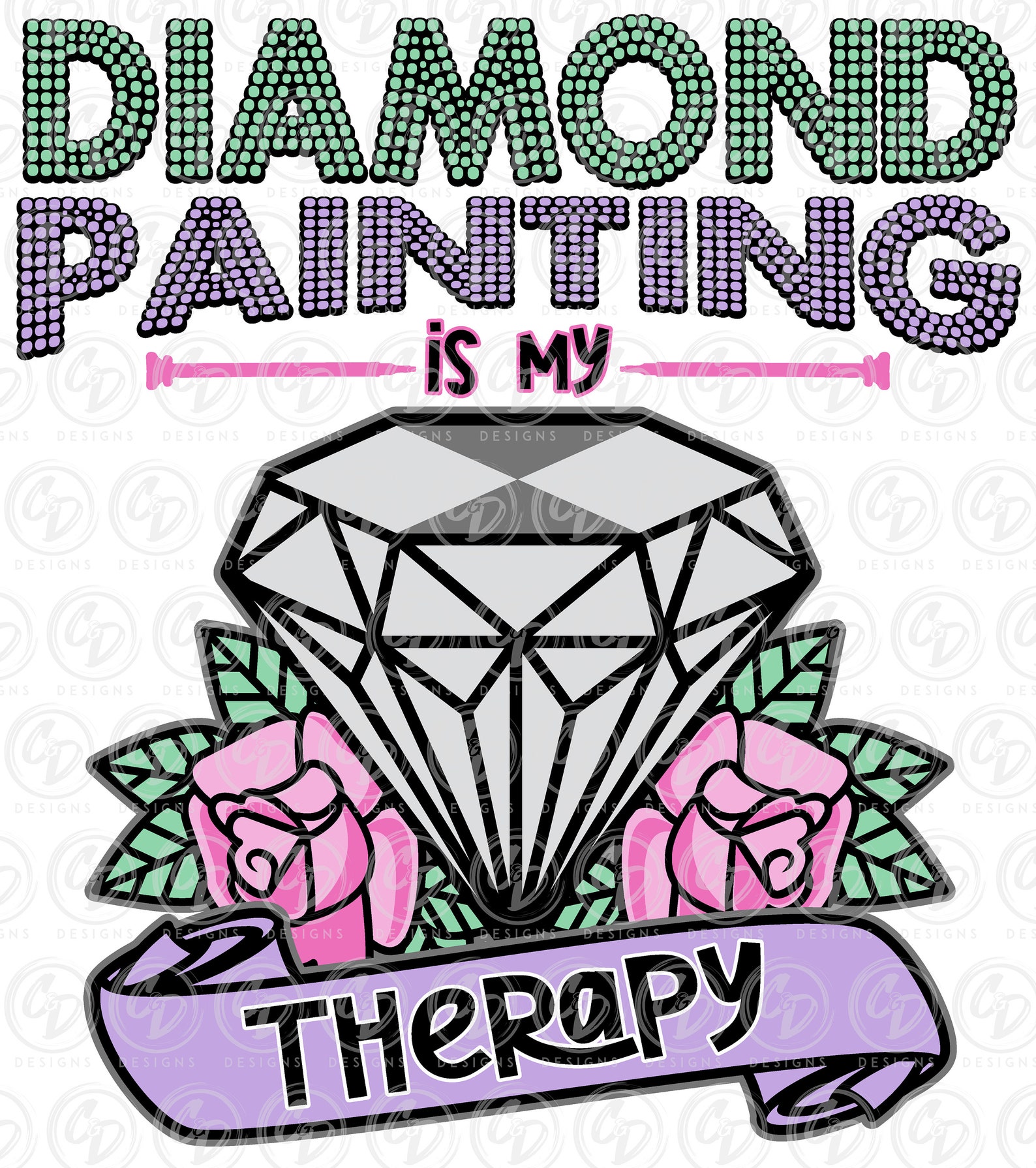 Diamond Painting is My Therapy Png 5d Diamond Painting Etsy