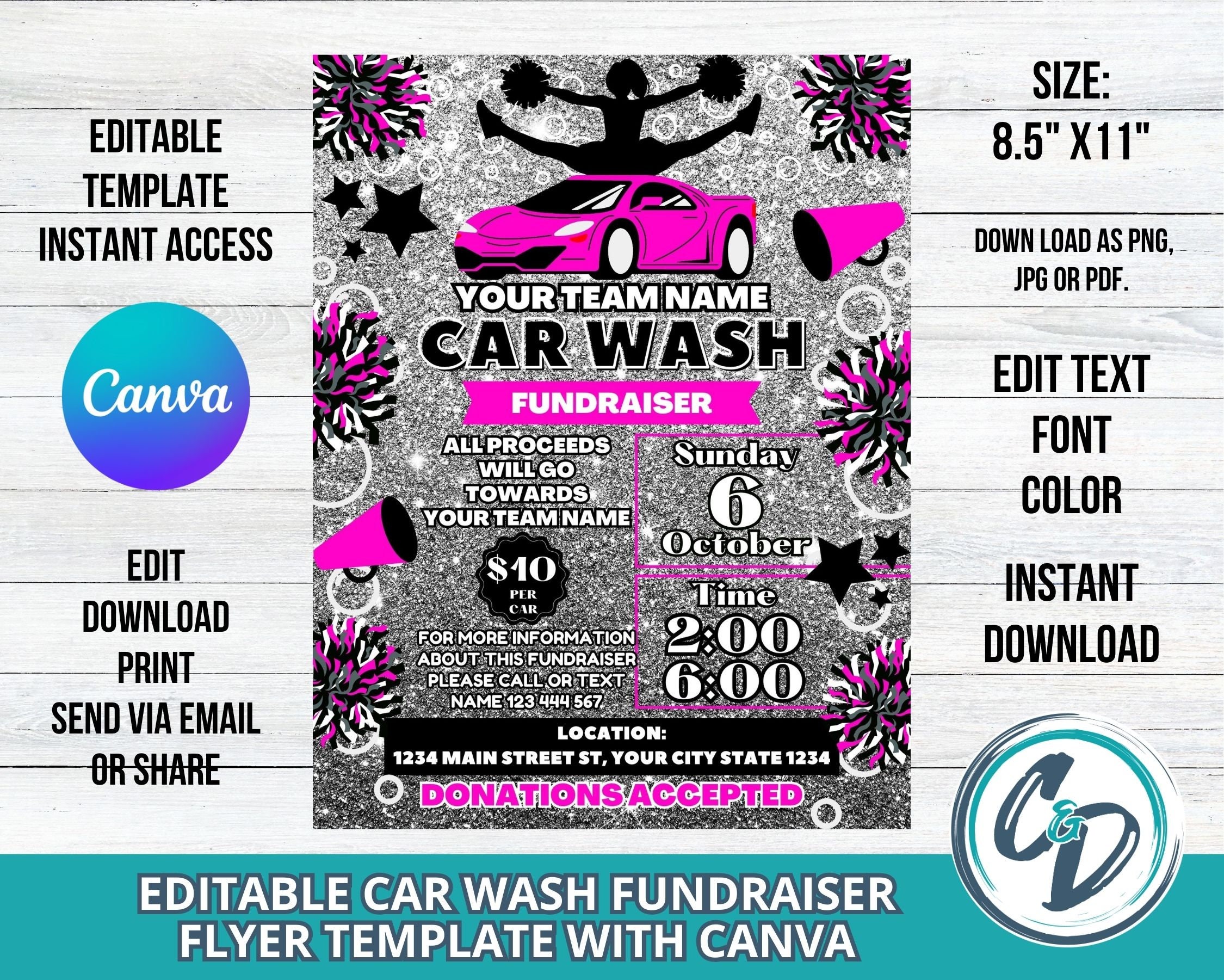 Cheerleader Car Wash Fundraiser