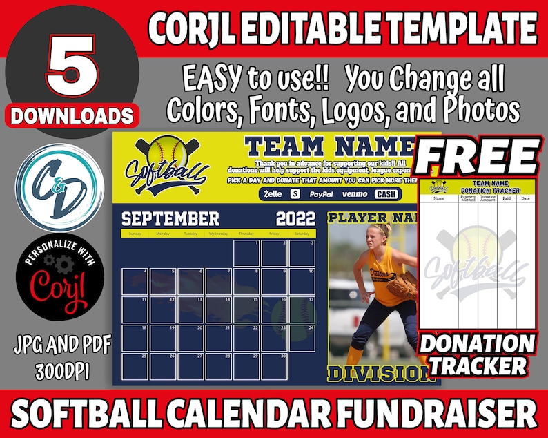 Softball Calendar Fundraiser Template Printable Calendar Softball Calendar Fundraiser Template Printable Calendar