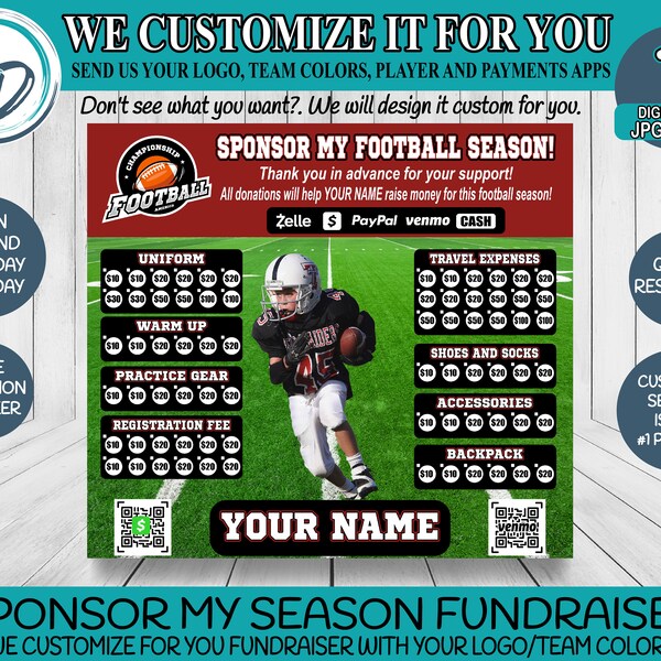 Football Sponsor Calendar Etsy