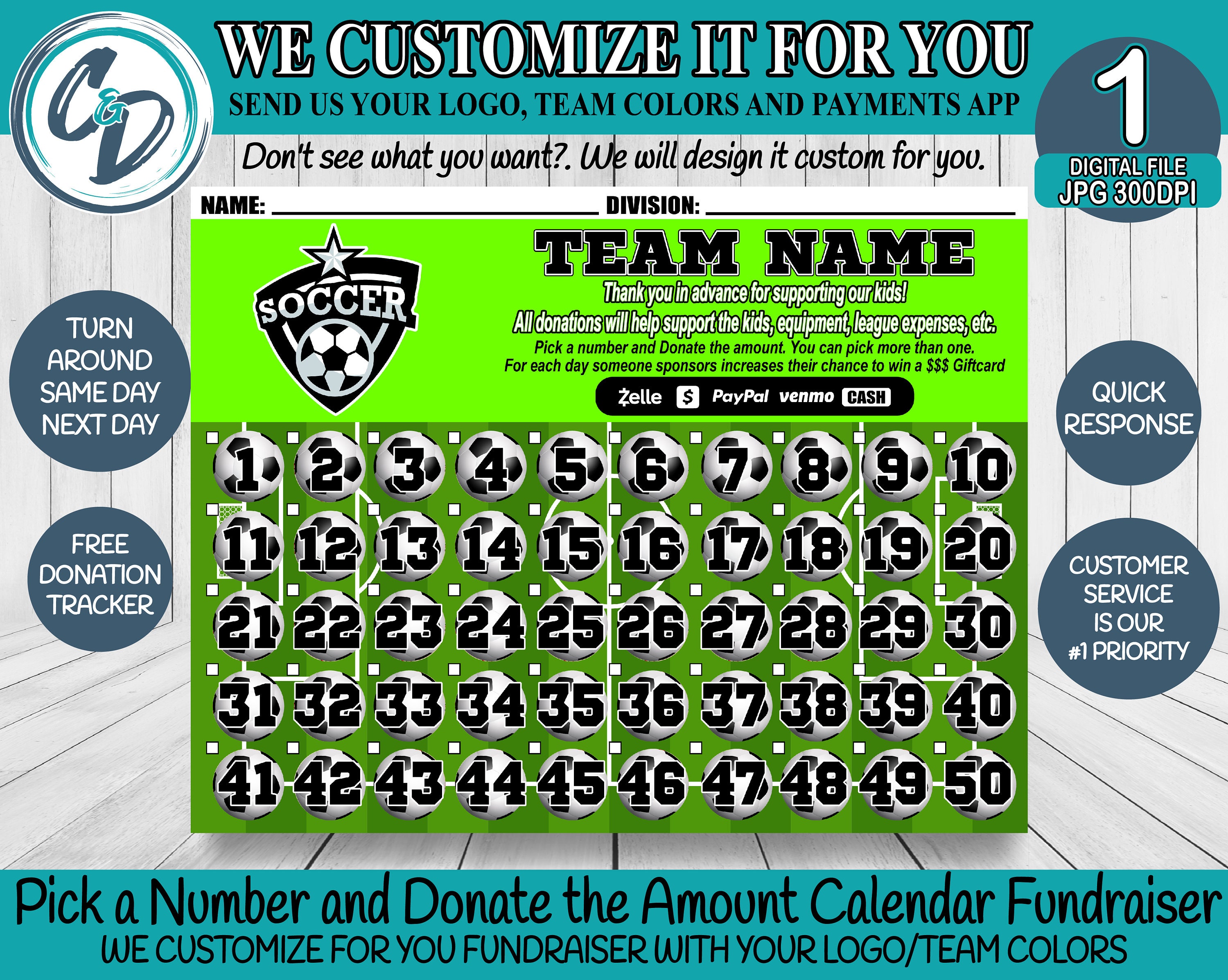 Soccer Fundraiser Donate the Amount Donation Soccer Fundraiser - Etsy  Denmark