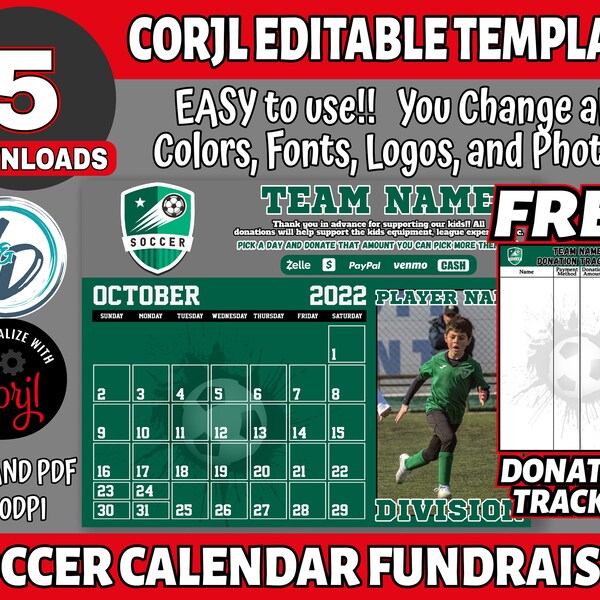 Soccer Calendar Fund Etsy