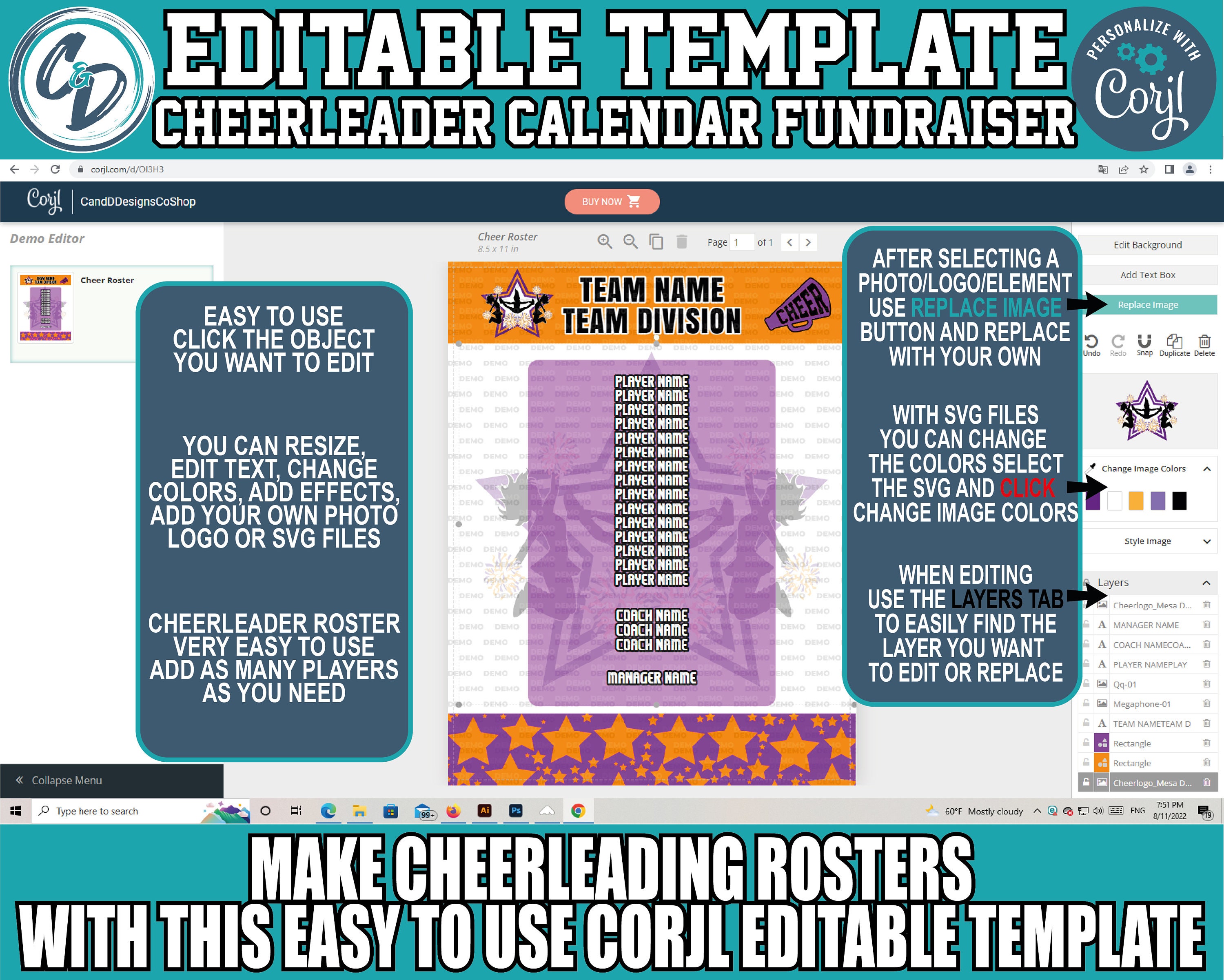 EDITABLE and PRINTABLE Cheerleading Roster Sheet Template Etsy