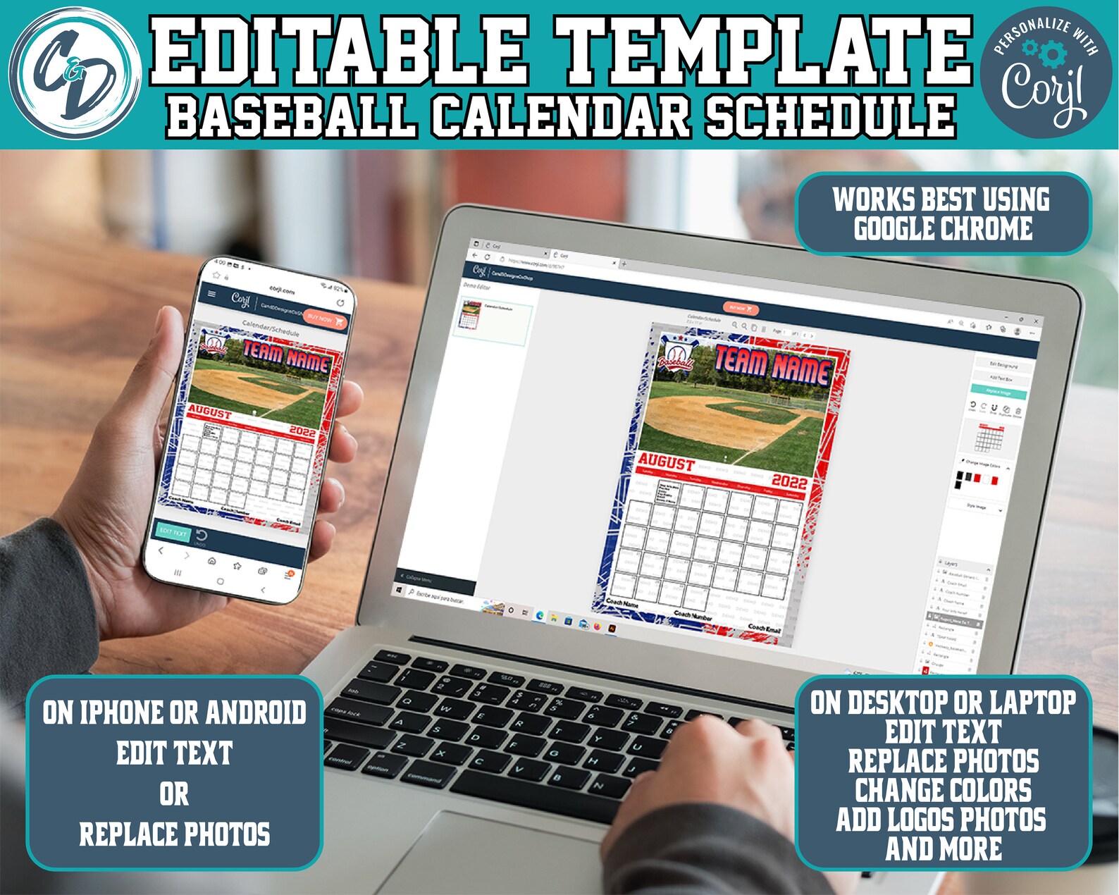 EDITABLE and PRINTABLE Baseball Calendar Schedule Template Etsy