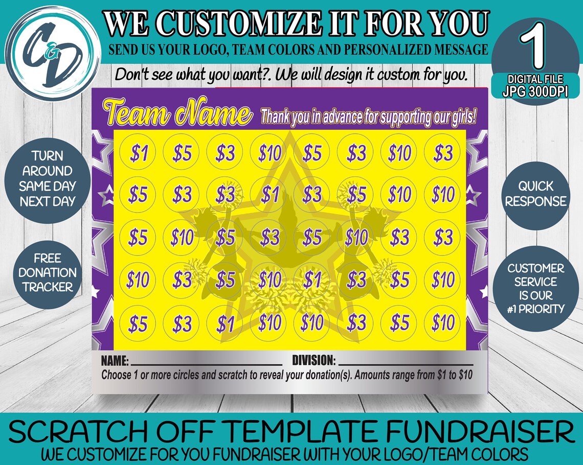 Cheerleading Fundraiser Scratch off Template Donation Cheer Etsy Cheerleading Fundraiser Scratch off Template Donation Cheer Etsy