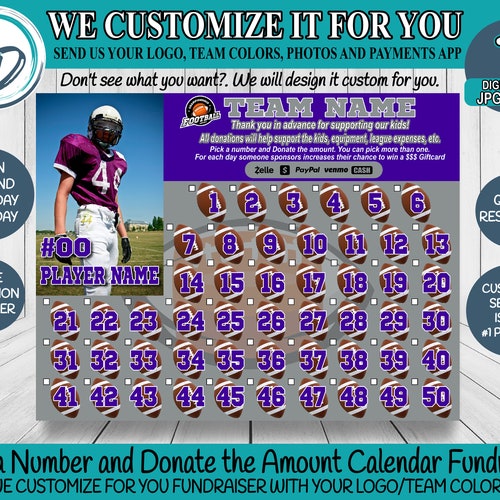 Football Team Facebook Fundraiser Etsy