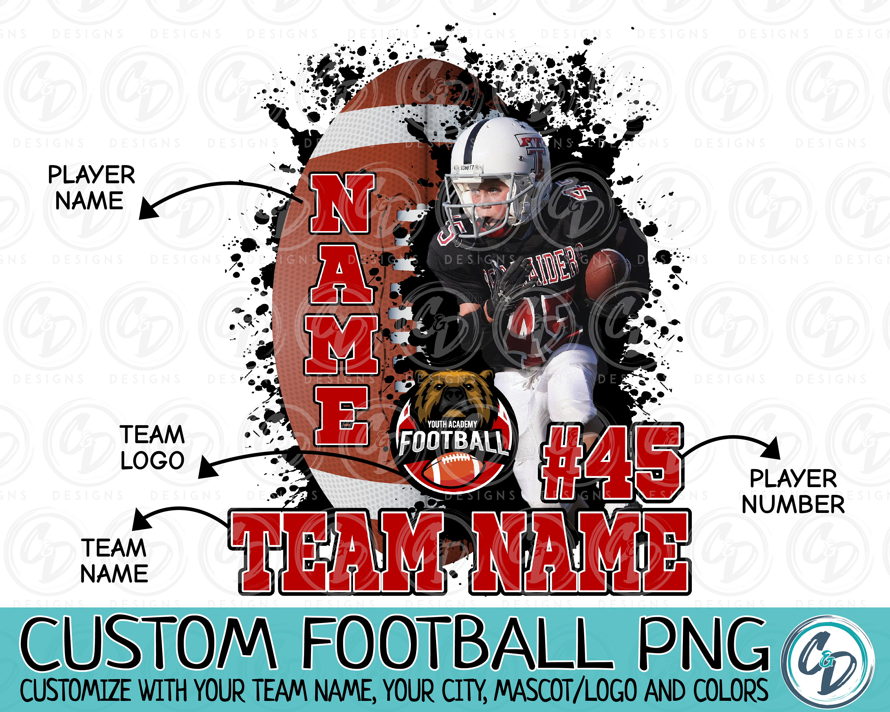 Custom Fantasy Football Helmet Logos