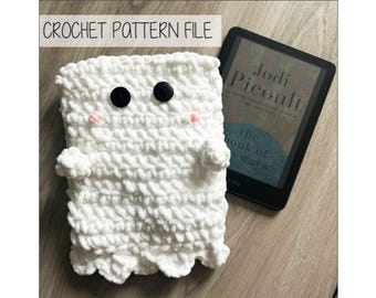 かぎ針編みのゴースト Kindle スリーブ パターン | ハロウィン電子書籍リーダー カバー (PDF パターン)