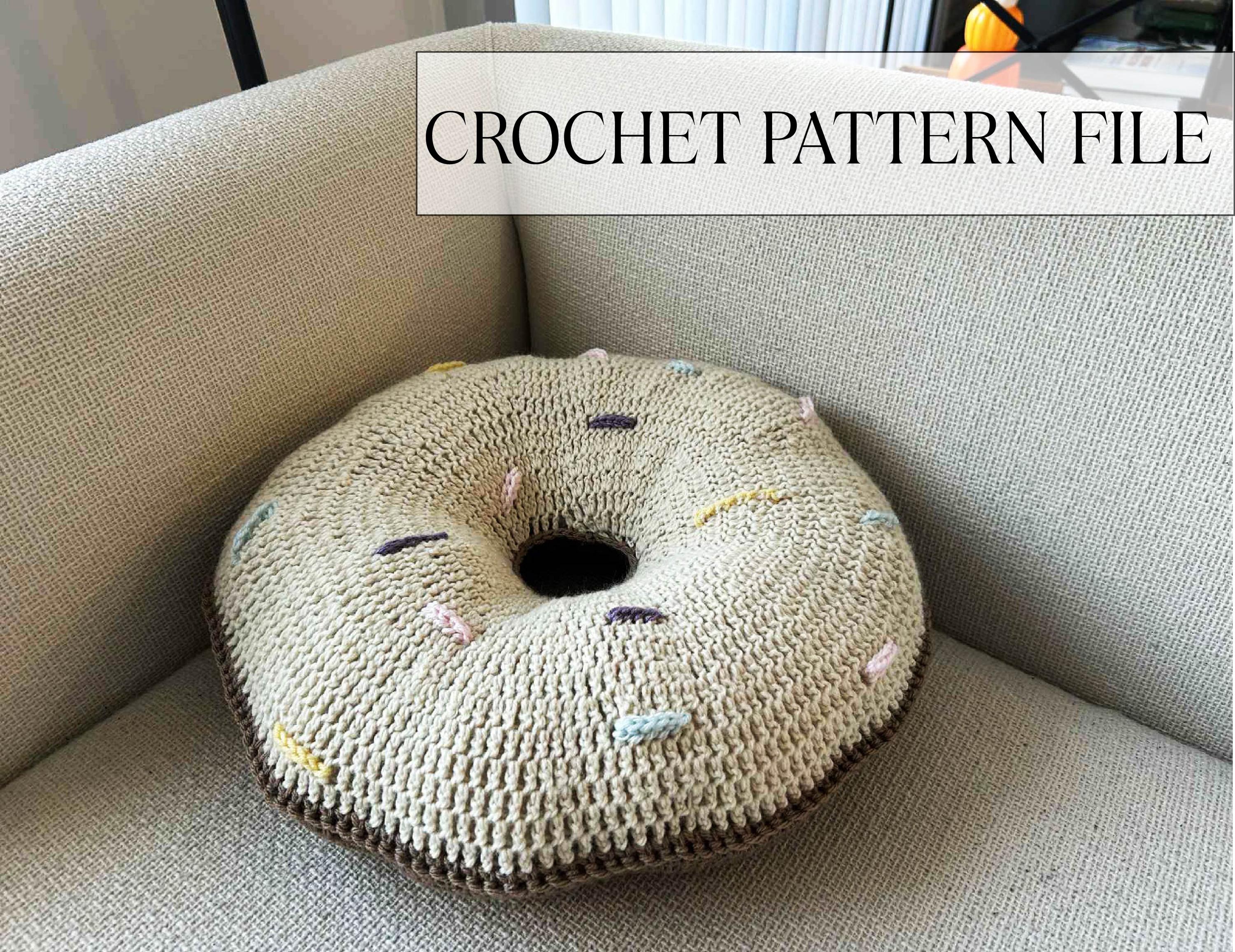 Crochet Donut Pet Bed Pattern Easy DIY Cat & Dog Pillow (