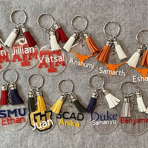 UV Sealed College Keychains with Name