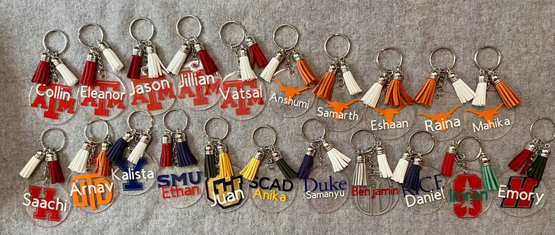 Customizable College Keychains With Name | College Gift - Etsy