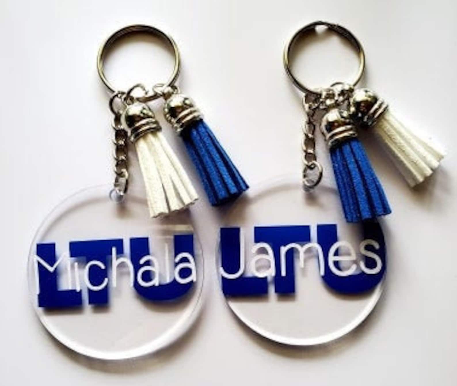 College Keychains with Name Etsy