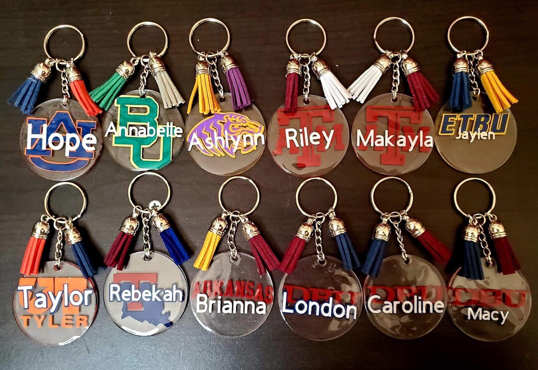 Customizable College Keychains With Name | College Gift - Etsy