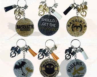 Fourth Wing Inspired Keychain | Basgiath War College | Riders Quadrant | Wingleader | Dragon Fantasy Bookish Gift