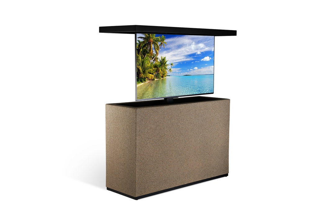 Outdoor TV Lift Stoney Creek Stucco Black Top Etsy