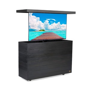 Outdoor 55 inch TV lift Ipe wood cabinet with Aluminum top