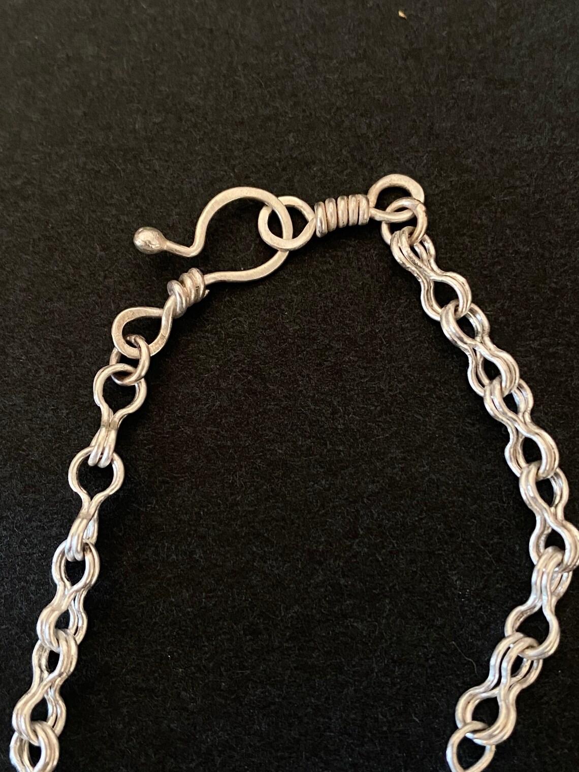 Hand woven fine silver ancient chain with pearls handmade Etsy