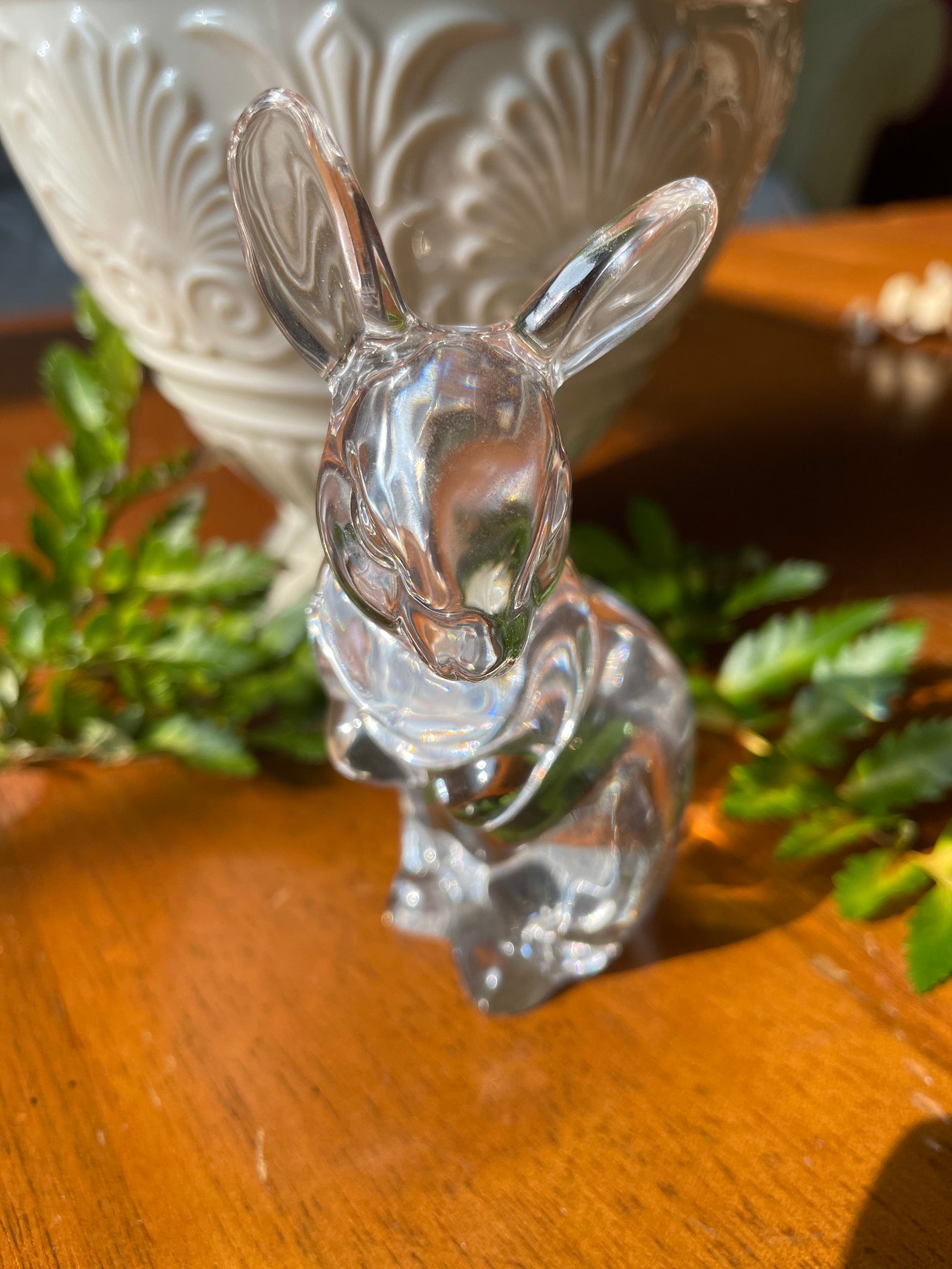 Vintage 1993 Lenox Clear Crystal Bunny Rabbit Figurine | Etsy