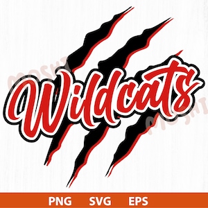 Wildcats Red Claw PNG SVG Sublimation File paw claw scratch design pour équipe de football fan mascotte école EPS cut cricut