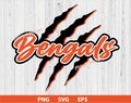 Bengals Team Logo SVG PNG EPS File Go bengals scratch slash paw sports fan basketball football college sport cut cricut design