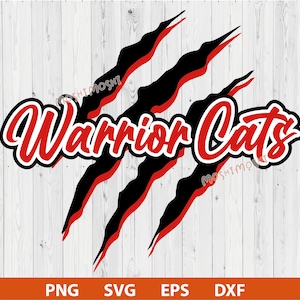 Warrior Cats SVG PNG Slash Scratch Paw Sports Team Slash Sublimation Design Cut File Cricut Mascot Fan