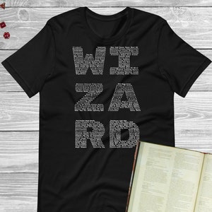 Wizard Spell List T-Shirt: All D&D 5e Class Spells, RPG Gaming Tee