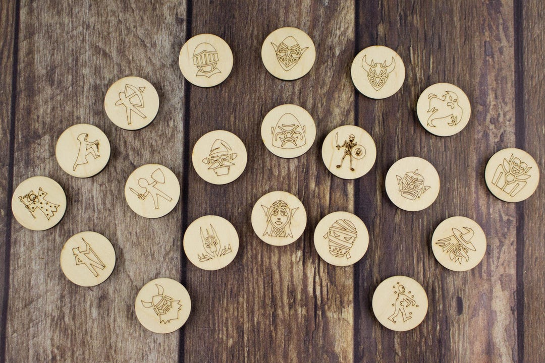 Monster & Character Tokens | Creature Marker Wood Tokens | Enemy Boss ...