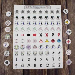 Pegatinas esenciales para DND DM, 80 pegatinas / Fichas DND / Regalo para Dungeon Master / Accesorios D&D