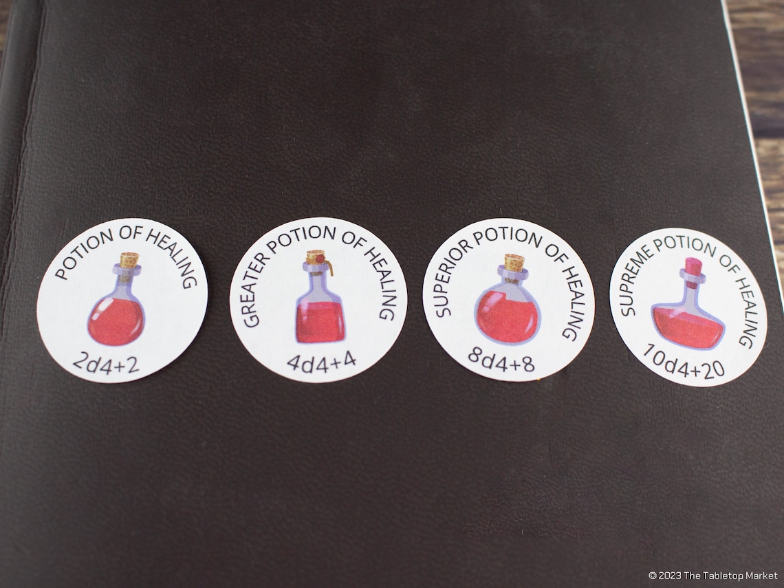 Potion of Healing Sticker Sheet Removable Tokens / Trackers Notebook ...