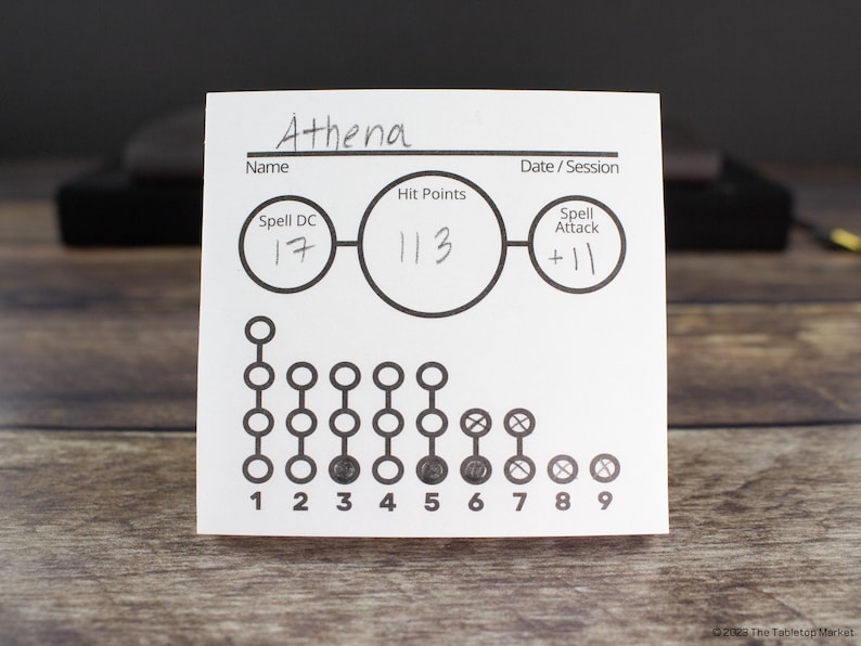 DND Spell Slot Tracker Sticky Notes | DND Spell Slot Counter Sticky ...