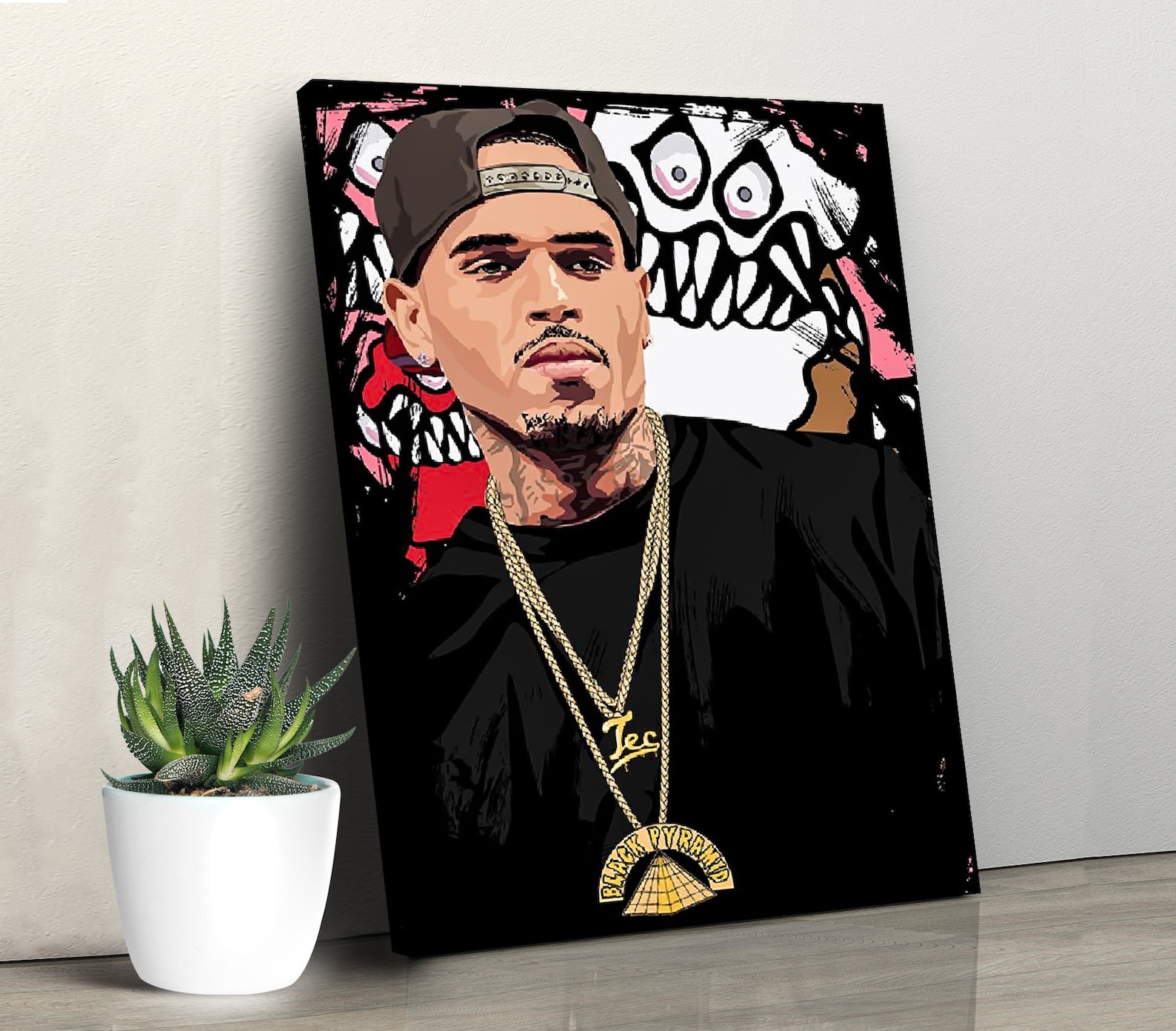 Frame Canvas Chris Brown Poster Chris Brown Canvas Wall Art Etsy