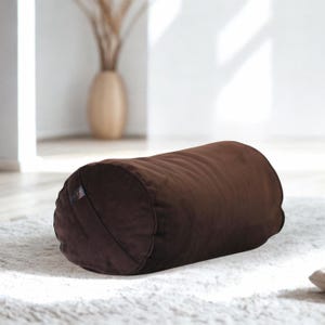 Velvet Yoga Bolster: Organic Buckwheat Fill, Meditation Cushion