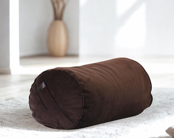 Yoga Bolster Pillow Premium Velvet | Pilates Support Cushion with Organic buckwheat Fill | Mindful gift | Yoga studio prop