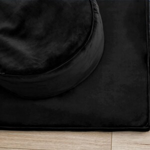 Black Velvet Zafu Round Floor cushion meditation set